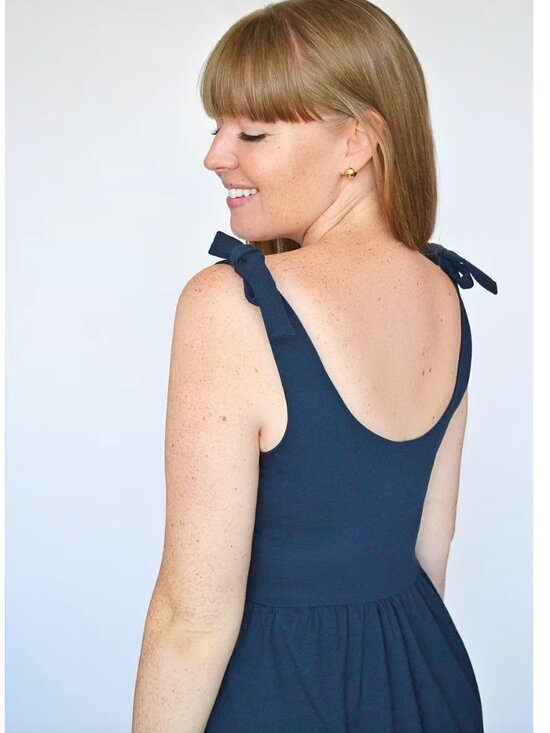 Purest Form Dresses & Skirts - Purest Form Edie Dress Navy 95% cotton jersey knit formal dress scoop neck